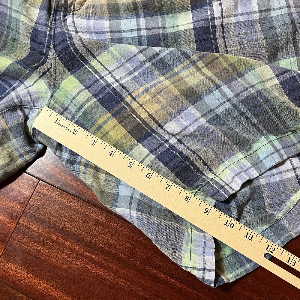 Tommy Bahama Shorts Mens 48 Colorblock Plaid Check Linen Tencell Blend Preppy - Picture 7 of 10